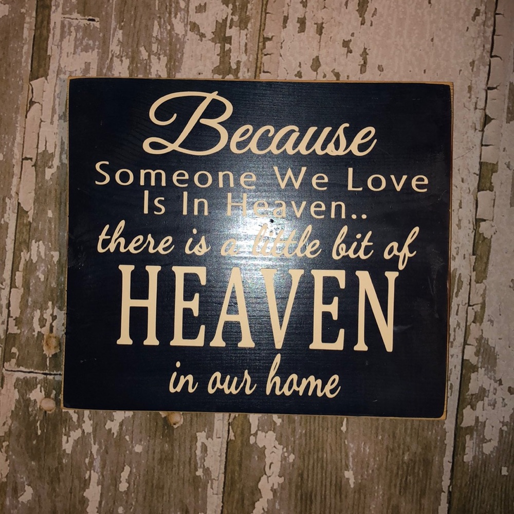 Heaven sign. Navy and white